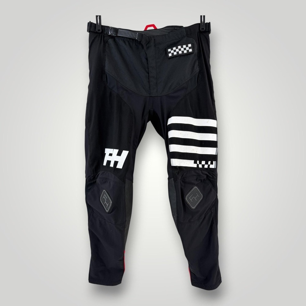 Fasthouse Elrod Race Pants Mens 36 Black MX Motocross Leather Knee Off Road